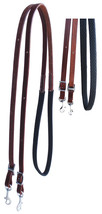 Horse Western 8&#39; Brown Leather Rubber Grip Barrel Reins Black 805LR13 - $29.99