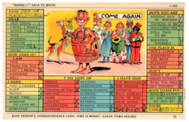 Busy Persons Correspondence Card Time Is Money Funny Postcard Posted 1941 - £6.96 GBP