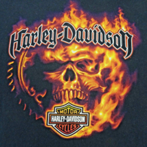 Skull Fire Harley Davidson T Shirt Mens Size M Motorcycle Black Tacoma W... - $18.95