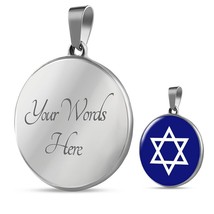 Star Of David Circle Necklace Stainless Steel or 18k Gold 18-22&quot; - £34.12 GBP+