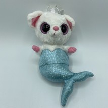 YooHoo Friends Blue White Sequined Sequin Mermaid Pammee Fox Plush Doll 8” - £6.61 GBP