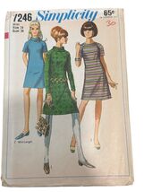 Simplicity 7246 Misses A-Line Dress Sewing Pattern Size 14 Bust 34 Mini-... - $7.68