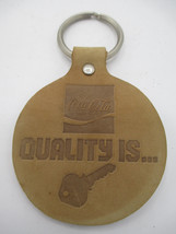 Coca-Cola Keychain Key Fob Embossed Leather Quality Is Key Logo - £5.43 GBP