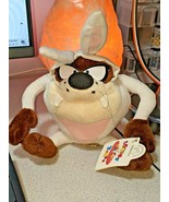 Looney Tunes TAZ Tasmanian devil W/ Bunny Rabbit ears 7” Plush Tags - £8.44 GBP