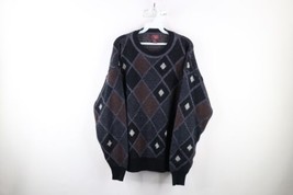 Vtg 90s Coogi Style Mens L Ed Bassmaster Wool Blend Knit Argyle Diamond ... - £47.27 GBP