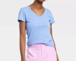 UNIVERSAL THREAD Women’s V-Neck T-Shirt (Size M / 8-10) &quot;ALLURE BLUE &quot; ~... - £6.05 GBP