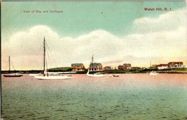 Watch Hill Rhode Island Vintage Postcard View of Bay and Cottages Yachts 1900s - £11.98 GBP