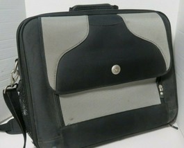 Dell Computer Laptop Brief Case Carry On Shoulder Organizer Bag Black Grey - £22.52 GBP
