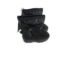 Bebe Toddler Girl Glitter Bow Faux Fur Lined Pull On Boot Size 8 NWT $48 - $21.78