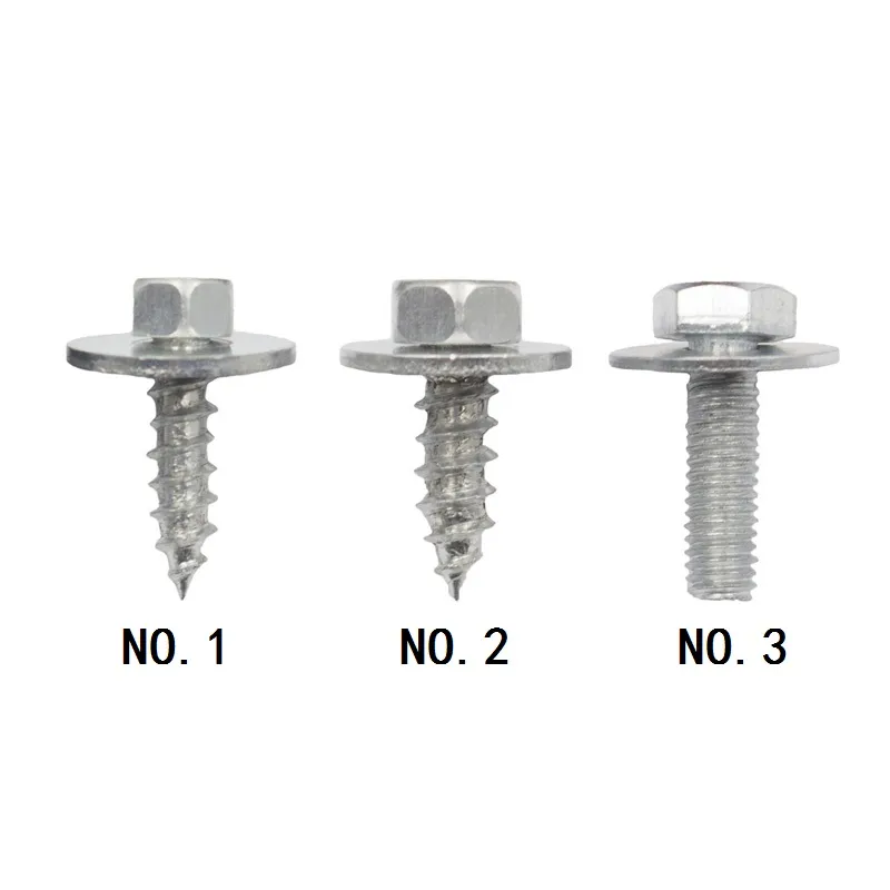 10 Pcs Auto Body Hex Bolts screw Car fenders Metal rivets Galvanized Silver - £11.57 GBP+