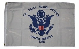 2x3 U.S. Coast Guard USCG Retired Crest Emblem Flag 2&#39;x3&#39; Banner Poly Grommets - £12.48 GBP