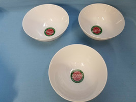 Coca-Cola Logo Collectible Rice Dessert Salad Bowls Lot of 3 White Red - $36.95