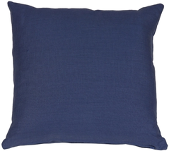 Tuscany Linen Indigo Blue Throw Pillow 17x17, Complete with Pillow Insert - £29.33 GBP