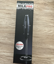 Milk Frother Powerlix Handheld Battery Operated Electric Whisk Black W Stand NEW - £13.94 GBP