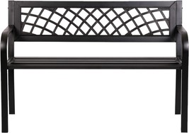 Garden Bench Bench Park Outdoor Bench For Patio Metal Bench Park Bench, Black - £77.61 GBP