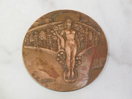 Esso Parentis Tanker 1958 Bronze Georges Guiraud Plaque Nude Woman Oil Field - £66.47 GBP