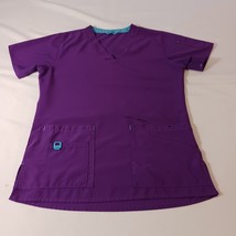 Carhartt Force Scrub Top Women&#39;s M Purple V-Neck Nurse Medical C12110 Ch... - $13.16