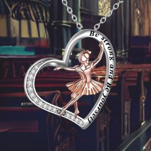 Ballerina Heart-Shaped Pendant Necklace for Women Ballerina Sterling Silver Gift - $109.00