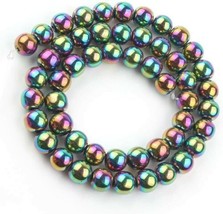 10 Rainbow Hematite Beads 6mm Round Shiny Jewelry Making Supplies Set - $4.94