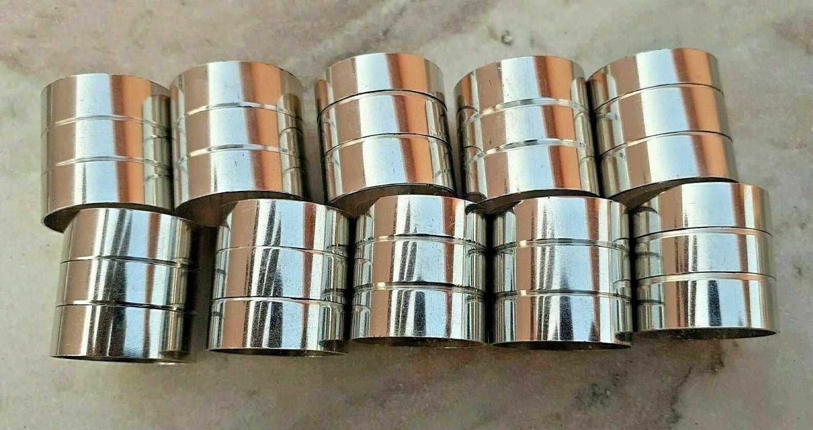 Vintage Brass Silver Plated Collars For Wooden cane Walking Stick Lot of... - $14.78