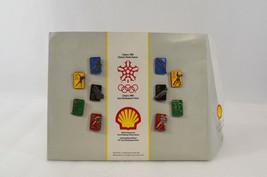 1988 Calgary Olympics Pins Shell Advertising Display Set 10 Winter Games... - $24.18