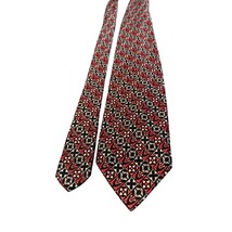 Men&#39;s OX Red and Gray Silk Christian Dior Necktie Tie - £14.81 GBP
