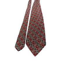 Men&#39;s OX Red and Gray Silk Christian Dior Necktie Tie - $18.80