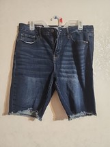 A.N.A Womens Jean Cut-Off Style Shorts Stretch sz 14 Mid-Rise Denim Bermuda - £11.90 GBP