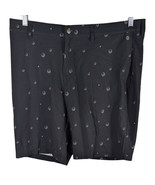 Adidas Golf Shorts Mens Size 35 Black Golf Ball Print Stretch Short Pants - $47.51 CAD
