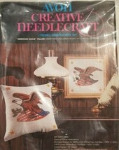 Vintage Avon Crewel Needlecraft KIT American Eagle Pillow  EMBROIDERY - $15.83
