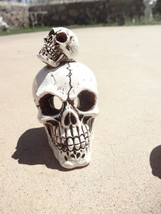 Skull Skeleton Incense Backflow Burner Holder Statue Figurine Halloween Deco - £8.63 GBP