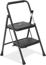 2 Step Ladder, Folding Step Stool with Wide Anti-Slip Pedal, 800Lbs Sturdy Porta - £43.31 GBP