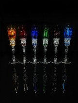    Faberge Xenia Crystal Colored Flutes set of 6 - $1,450.00