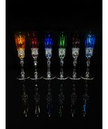    Faberge Xenia Crystal Colored Flutes set of 6 - $1,450.00