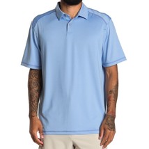 Tommy Bahama Men&#39;s Short Sleeve Virtual Vista Polo Polyester Golf Shirt Sky Blue - £35.07 GBP