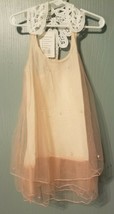 Unbranded - Lace Shoulder and Back Beaded Peach Sleeveless Dress Size 2T... - $13.55