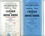 Highway Map Canada &amp; United States 1953 Eastern &amp; Western Sheets Travel ... - £14.31 GBP