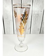 Vintage Libbey Golden Leaf Mid-Century Pilsner Glass 12 oz Barware - $11.87