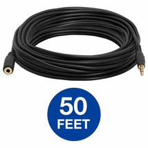 3.5Mm 1/8&quot; Stereo Audio Headphone Aux Extension Cable Cord Male To Female 50Ft A - £16.10 GBP