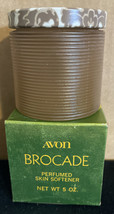 Vintage Avon Brocade Perfumed Skin Softener, 5 oz, Brown -Empty Collectable - £4.94 GBP