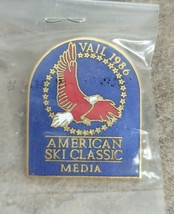 VAIL 1986 American Ski Classic Media Souvenir Travel Skiing Lapel Pin Colorado - £43.94 GBP