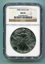 2000 American Silver Eagle Ngc MS69 Brown Label Premium Quality Nice Coin Pq - $65.95