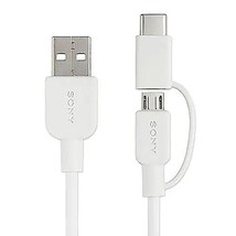 Genuine Brand New Sony USB-A To Micro Usb With USB-C Adaptor- White CPABCP150/H - £5.19 GBP