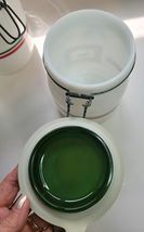 Wheaton Milk Glass 3-Piece Canister Jars Wire Clamps - Sugar, Coffee & Tea image 8