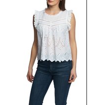 1.State Ultra White Sleeveless Embroidered Eyelet Top, Various Sizes - £24.38 GBP