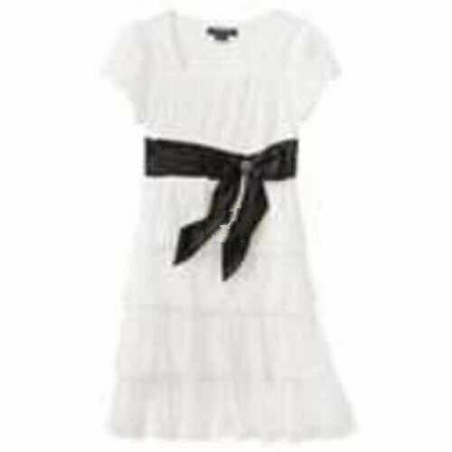 Primary image for Girls Dress Party Easter Holiday White My Michelle Crinkled Short Sleeve $62- 12