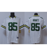 Men's Tucker Kraft #85 Stitched Jersey White Green - $45.00