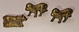 3 Brass Lion Figurines Statue House Office Table Decoration Animal Figurines - £19.78 GBP