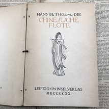 Hans Bethge  Die chinesische Flöte/The Chinese Flute 1920 HC - £1,103.91 GBP