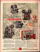 Vintage 1959 Keystone Movie Camera Print Ad Ephemera Wall Art Decor b3 - £20.76 GBP